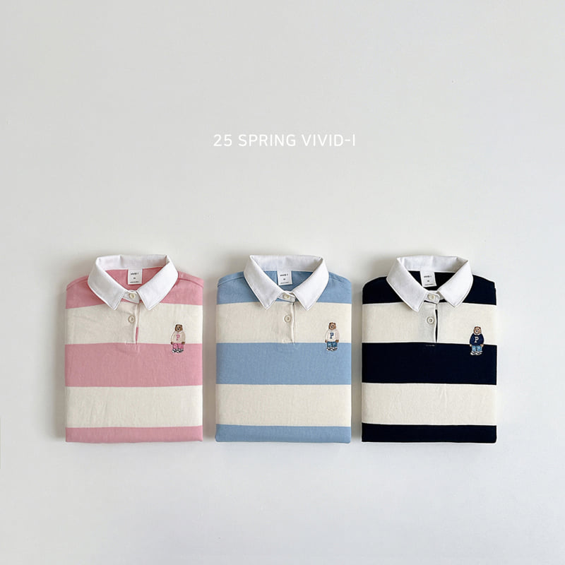 Vivid I - Korean Children Fashion - #discoveringself - Large Stripe Collar Sweatshirts - 3