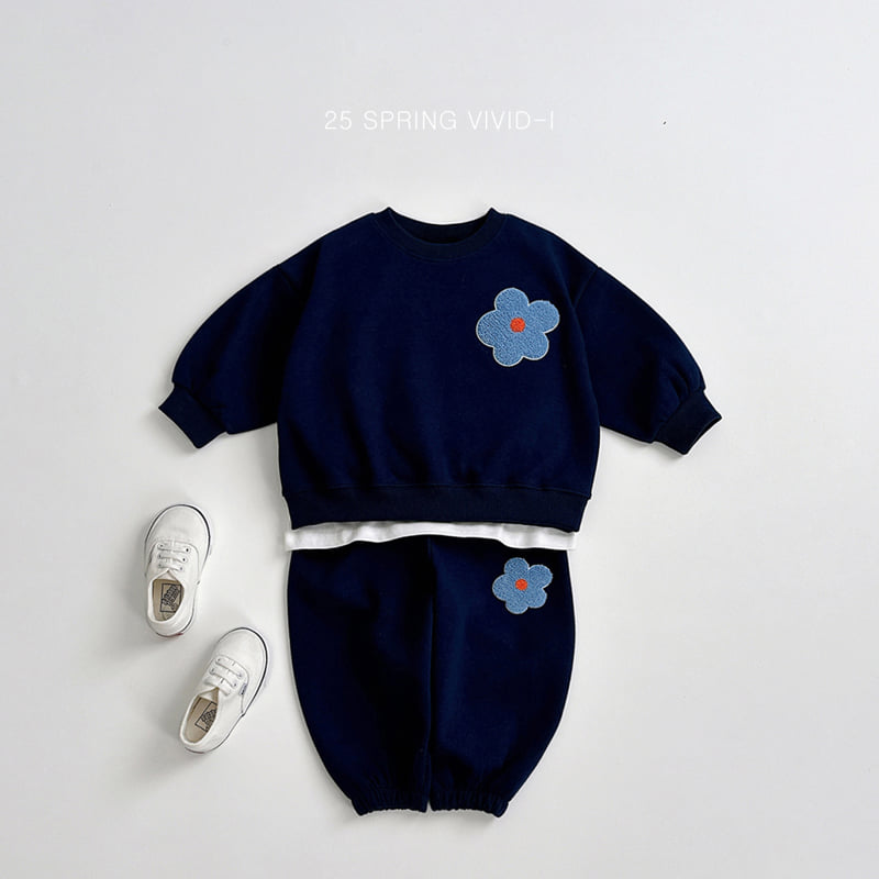 Vivid I - Korean Children Fashion - #discoveringself - Flower Embroidery Top Bottom Set - 5
