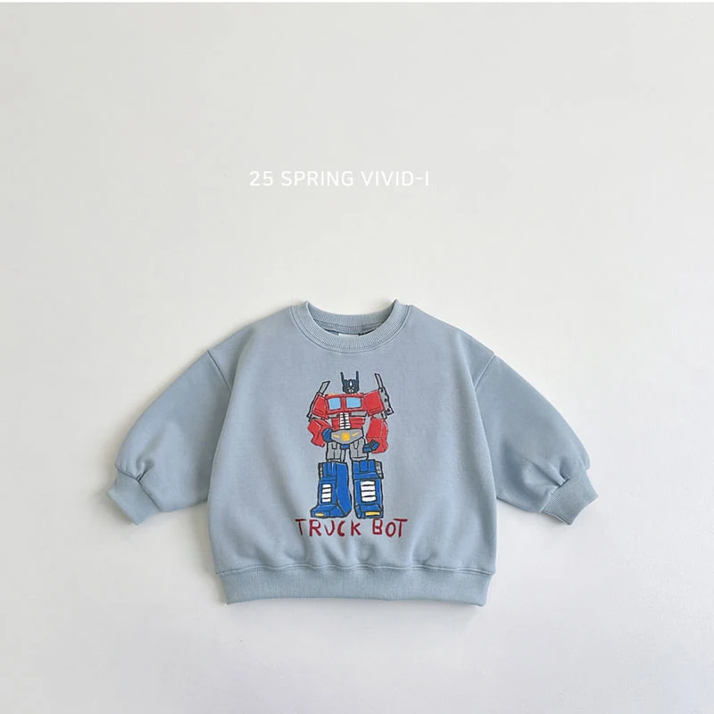 Vivid I - Korean Children Fashion - #designkidswear - Robot Sketch Sweatshirts - 4