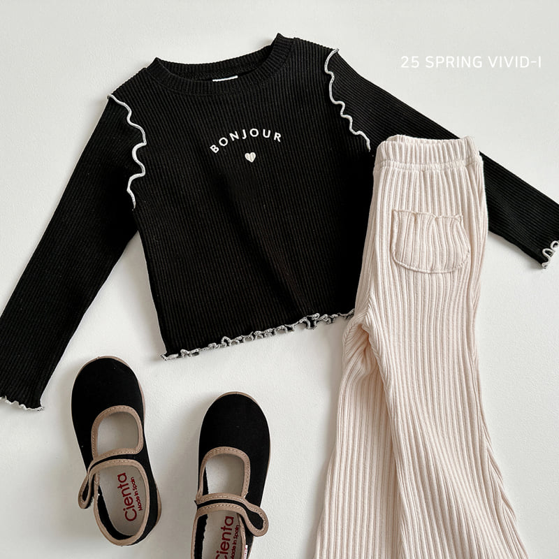Vivid I - Korean Children Fashion - #discoveringself - Pocket Ribbed Bootcut Pants - 9