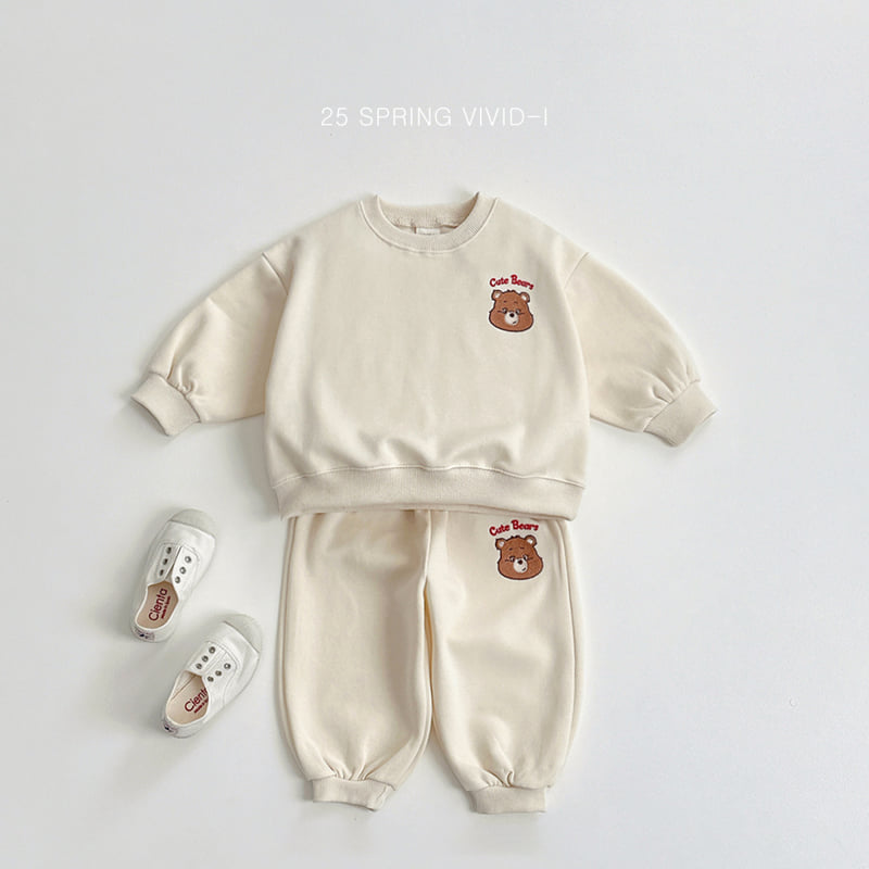Vivid I - Korean Children Fashion - #discoveringself - Cute Bear Top Bottom Set - 3