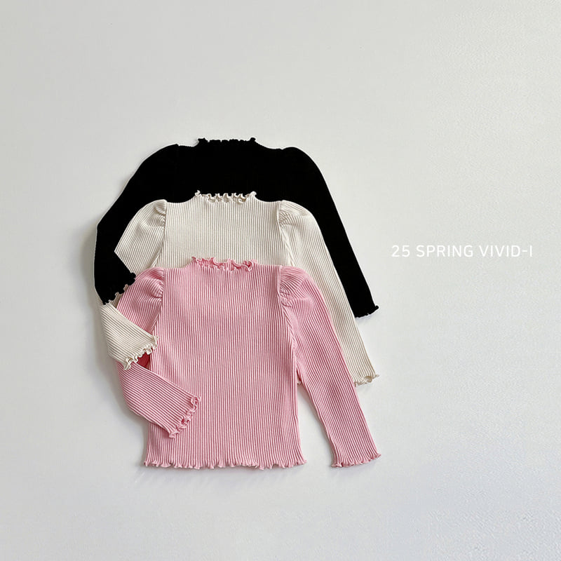 Vivid I - Korean Children Fashion - #discoveringself - Ribbed Wave Tee - 3