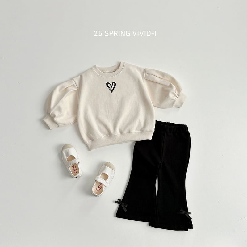 Vivid I - Korean Children Fashion - #discoveringself - Heart Embroidered Puff Sweatshirts - 8