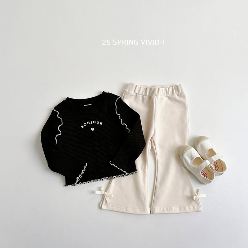 Vivid I - Korean Children Fashion - #fashionkids - Ribbon Point Bootcut Pants - 12