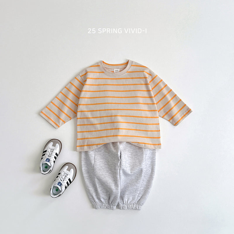 Vivid I - Korean Children Fashion - #fashionkids - Stripe Daily Tee - 10