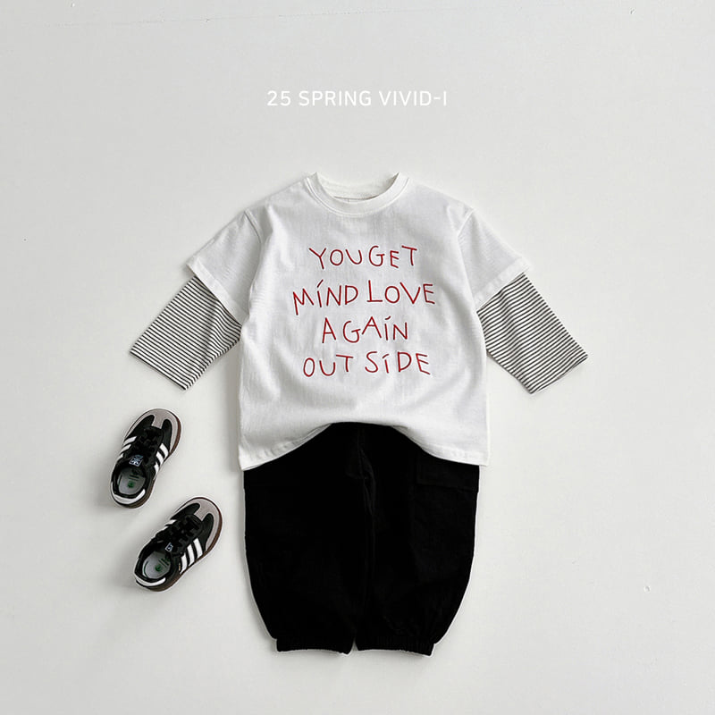 Vivid I - Korean Children Fashion - #fashionkids - Font Embroidery Short Sleeve Tee - 6