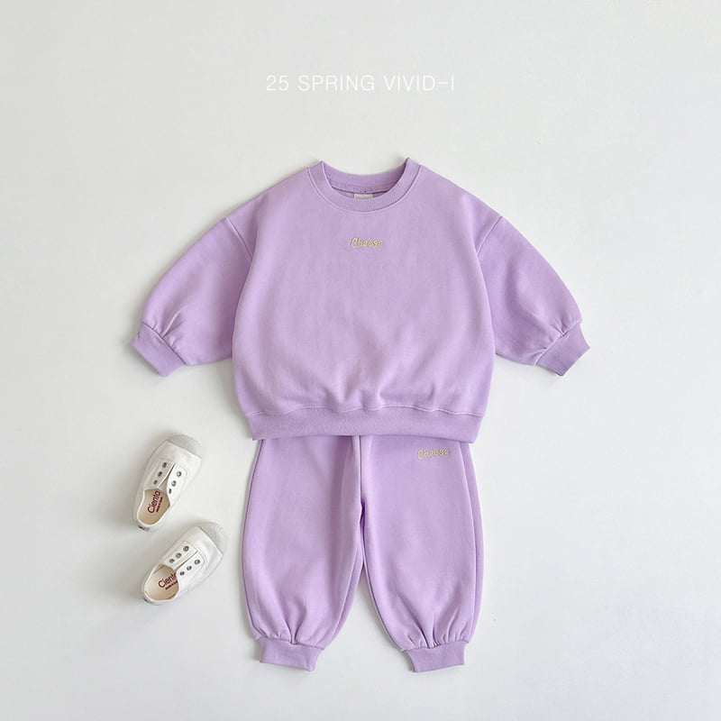 Vivid I - Korean Children Fashion - #fashionkids - Cheese Embroidery Top Bottom Set - 9