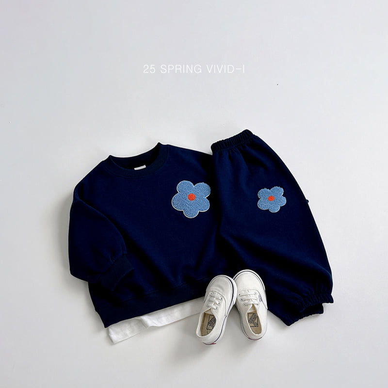 Vivid I - Korean Children Fashion - #fashionkids - Flower Embroidery Top Bottom Set - 6