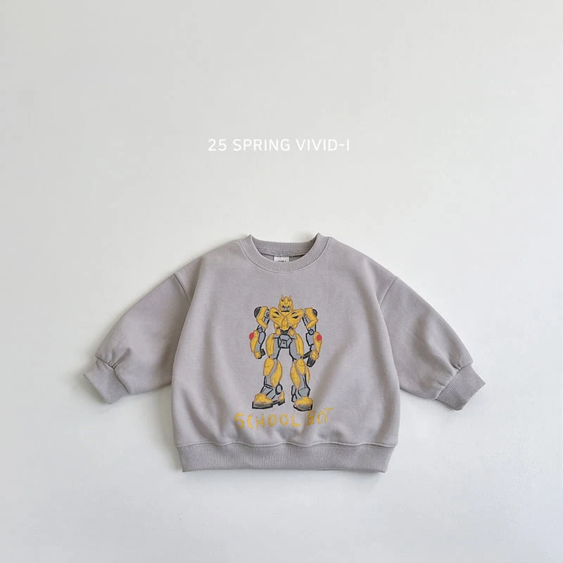 Vivid I - Korean Children Fashion - #fashionkids - Robot Sketch Sweatshirts - 5
