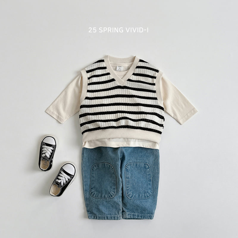 Vivid I - Korean Children Fashion - #fashionkids - Knit Stripe Vest - 8
