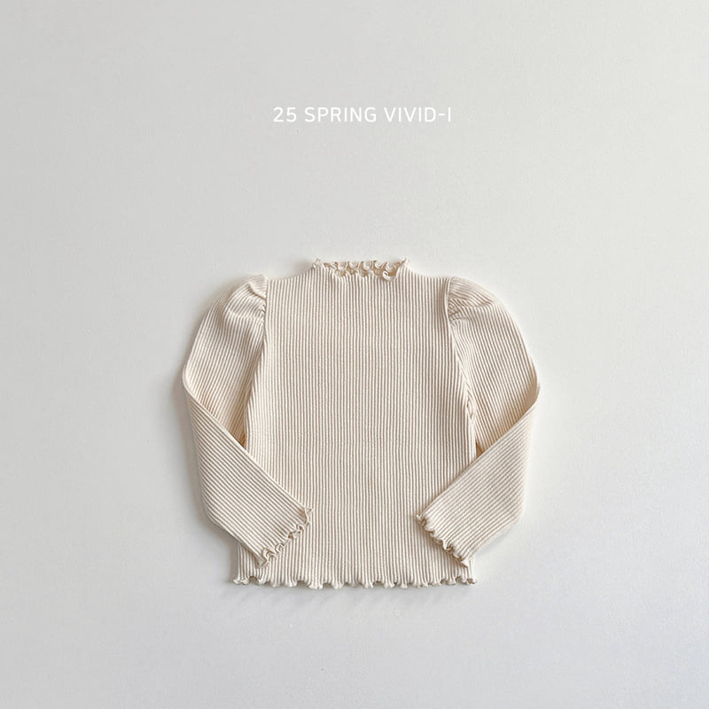 Vivid I - Korean Children Fashion - #discoveringself - Ribbed Wave Tee - 4