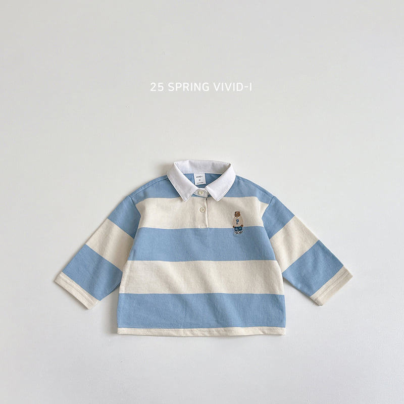 Vivid I - Korean Children Fashion - #kidsshorts - Large Stripe Collar Sweatshirts - 5