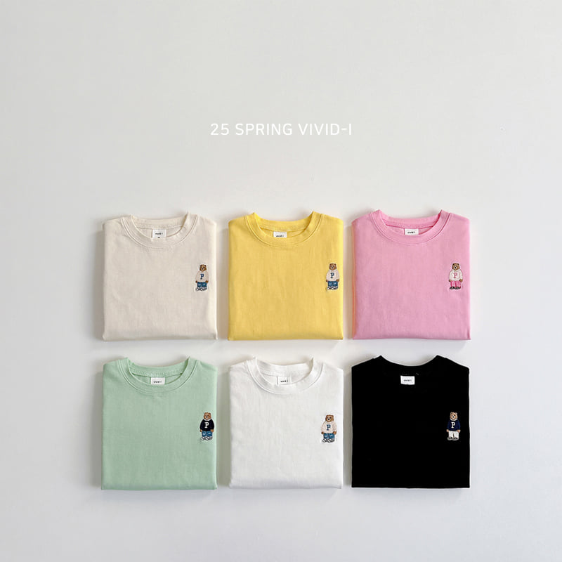 Vivid I - Korean Children Fashion - #kidsshorts - Signature Bear Single Tee