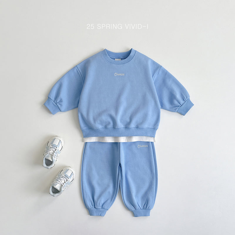 Vivid I - Korean Children Fashion - #kidsshorts - Cheese Embroidery Top Bottom Set - 10