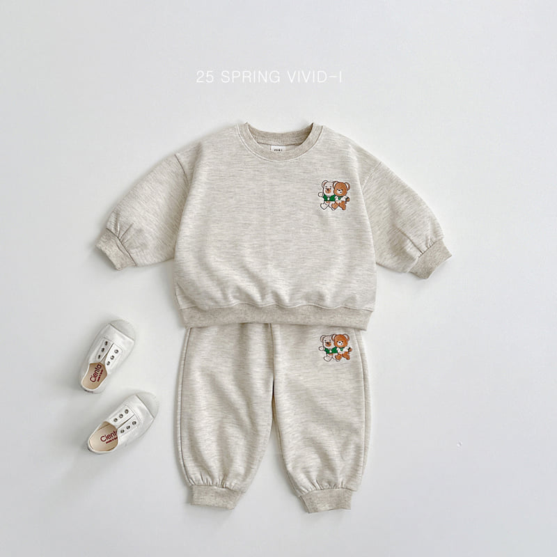 Vivid I - Korean Children Fashion - #kidsshorts - Brother Bear Top Bottom Set - 5