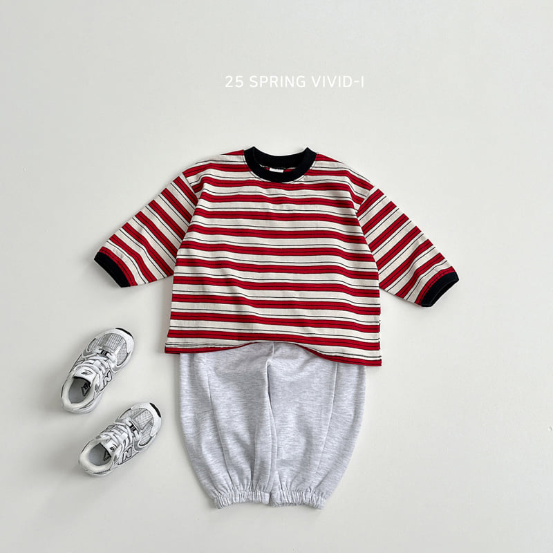 Vivid I - Korean Children Fashion - #kidsshorts - Smile Stripe Tee - 8