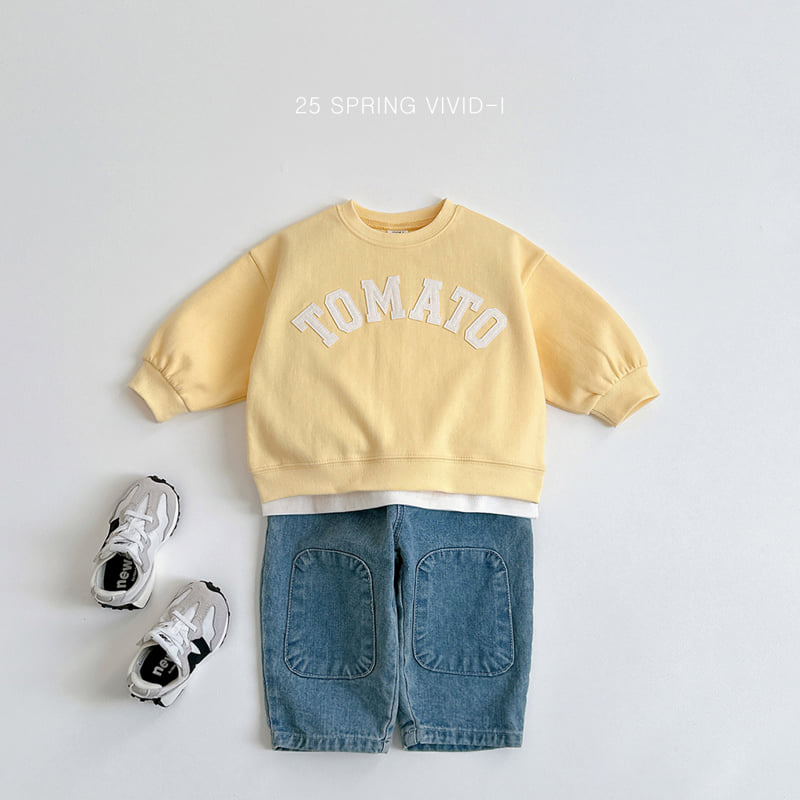 Vivid I - Korean Children Fashion - #kidsshorts - Tomato Embroidery Top Bottom Set - 11