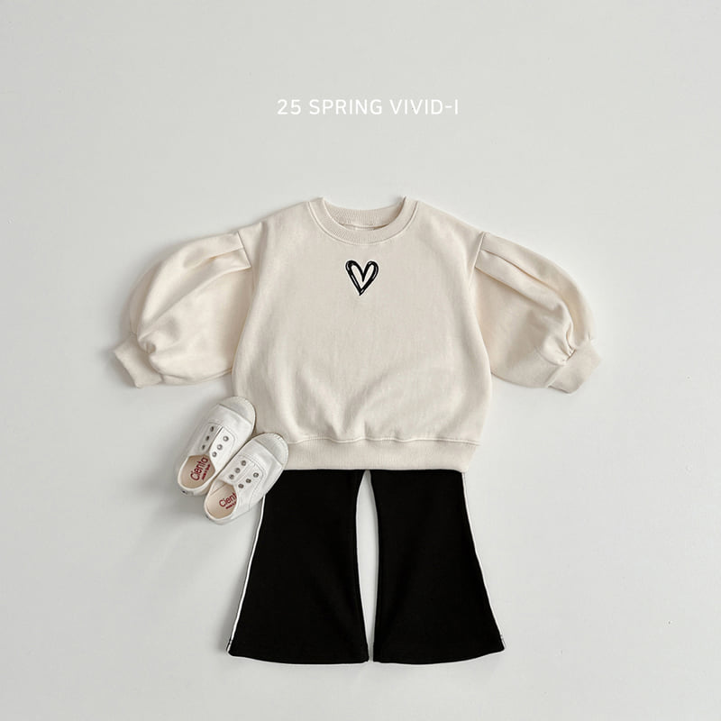 Vivid I - Korean Children Fashion - #kidsshorts - Heart Embroidered Puff Sweatshirts - 10