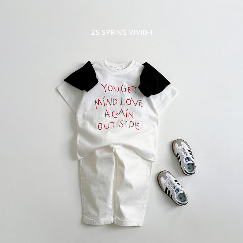 Vivid I - Korean Children Fashion - #kidsstore - Font Embroidery Short Sleeve Tee - 8