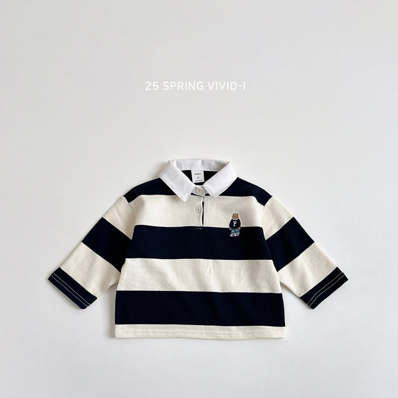 Vivid I - Korean Children Fashion - #kidsstore - Large Stripe Collar Sweatshirts - 6