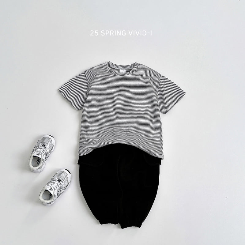 Vivid I - Korean Children Fashion - #kidsshorts - Striped Layered Tee - 4