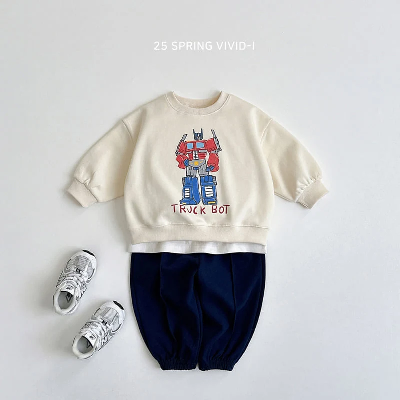 Vivid I - Korean Children Fashion - #kidsstore - Robot Sketch Sweatshirts - 7