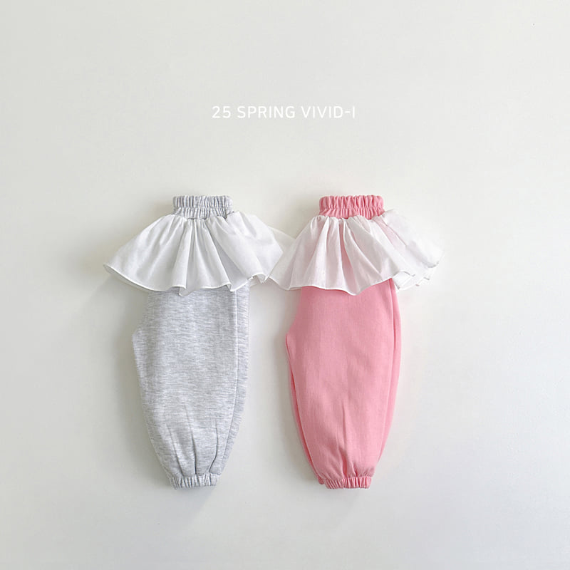 Vivid I - Korean Children Fashion - #kidsstore - Frill Chiffon Jogger Pants - 3