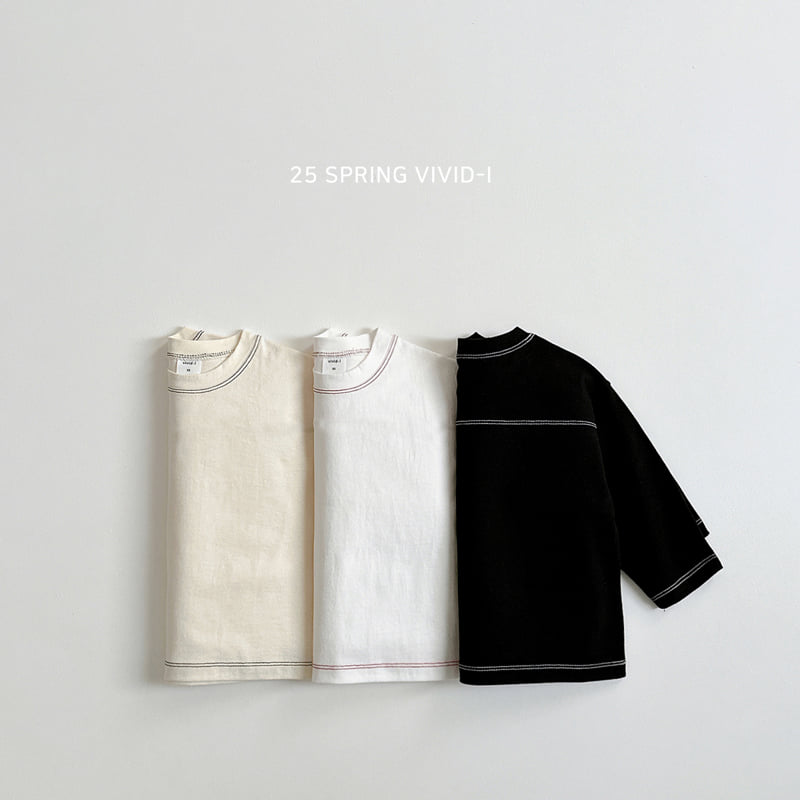 Vivid I - Korean Children Fashion - #kidsstore - Stitch Line Single Tee