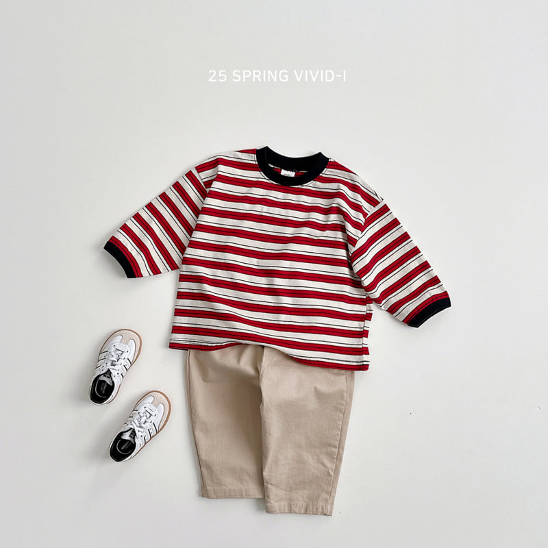 Vivid I - Korean Children Fashion - #kidsstore - Smile Stripe Tee - 9