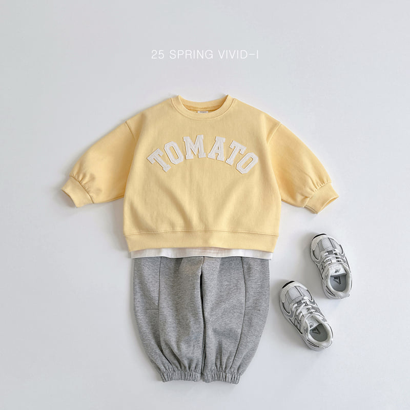 Vivid I - Korean Children Fashion - #kidsstore - Tomato Embroidery Top Bottom Set - 12