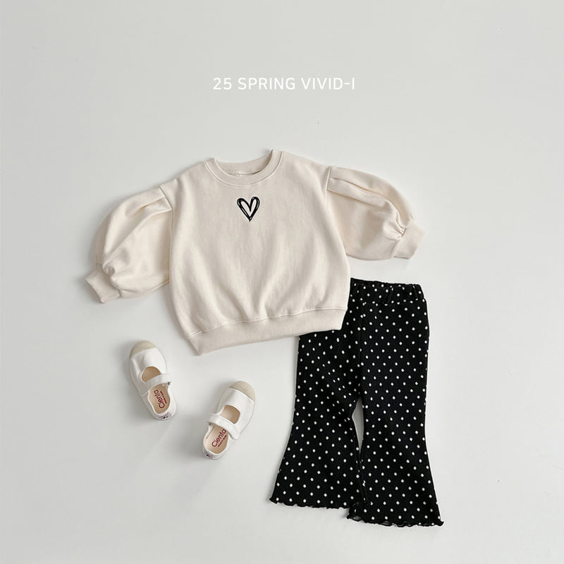 Vivid I - Korean Children Fashion - #kidsstore - Heart Embroidered Puff Sweatshirts - 11