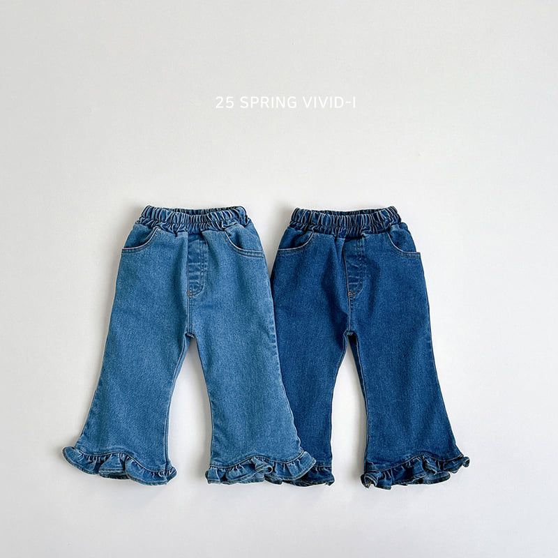 Vivid I - Korean Children Fashion - #kidzfashiontrend - Frill Bootcut Jeans