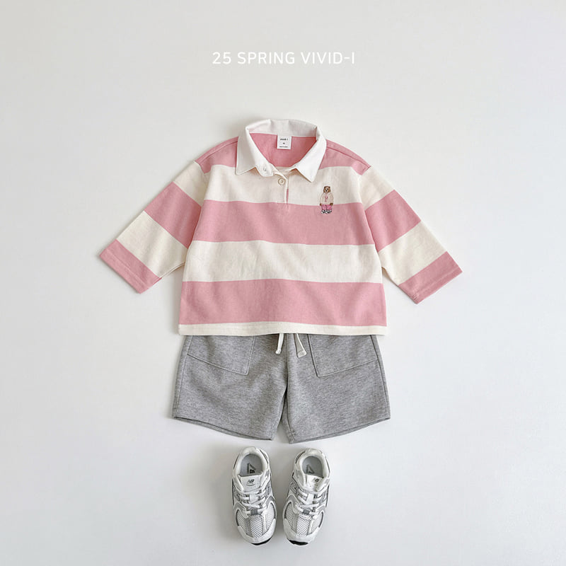 Vivid I - Korean Children Fashion - #kidzfashiontrend - Large Stripe Collar Sweatshirts - 7