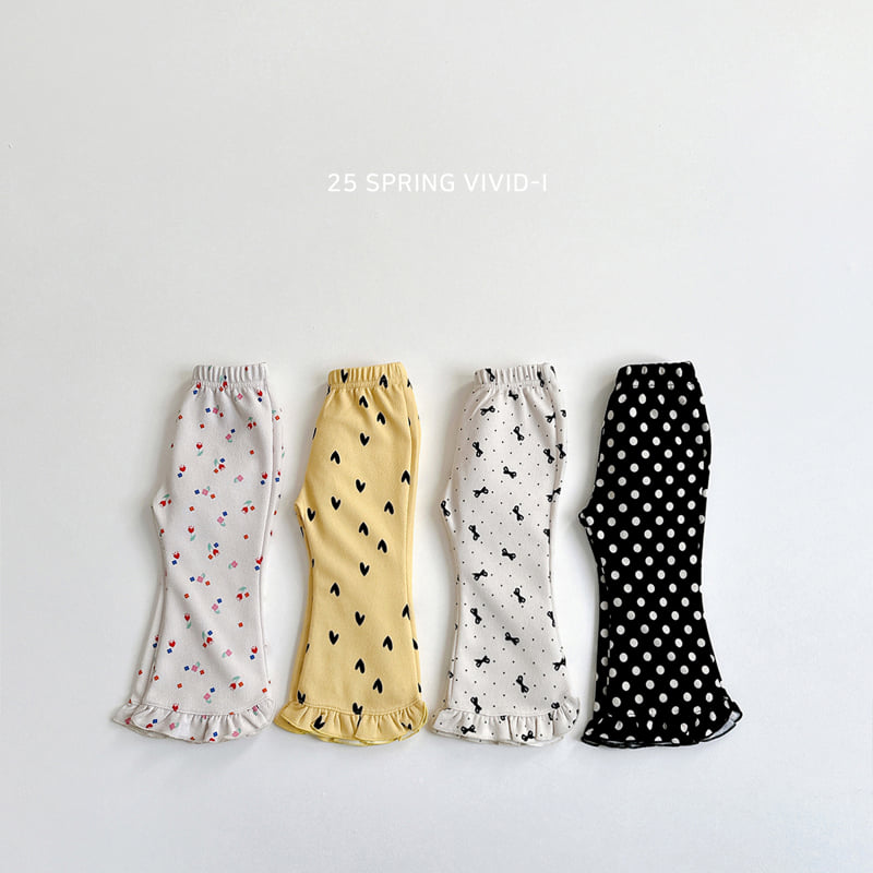 Vivid I - Korean Children Fashion - #kidzfashiontrend - Pattern Frill Bootcut Pants