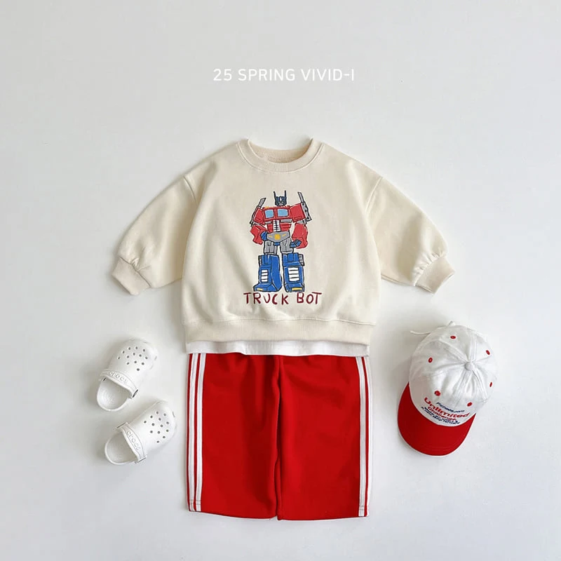 Vivid I - Korean Children Fashion - #kidzfashiontrend - Robot Sketch Sweatshirts - 8