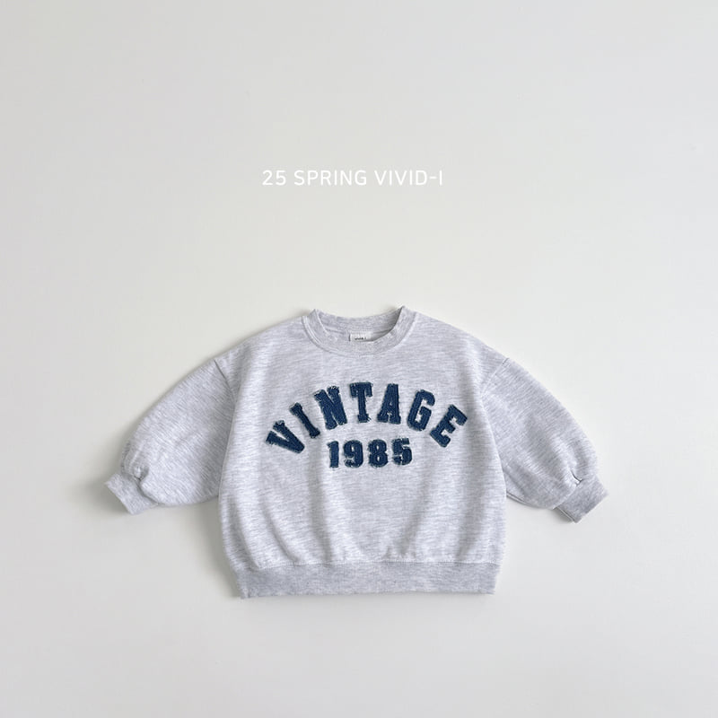 Vivid I - Korean Children Fashion - #kidzfashiontrend - Vintage Blue Embroidery Sweatshirts - 8