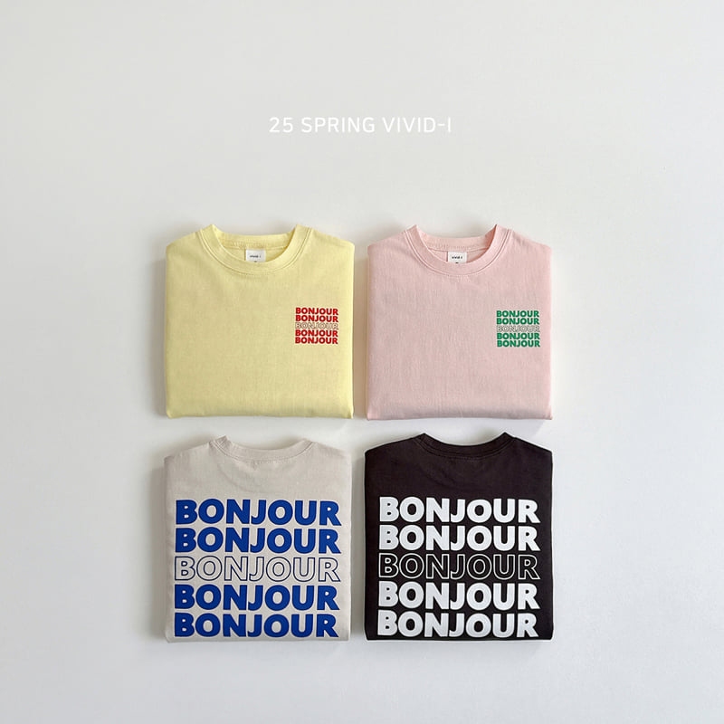 Vivid I - Korean Children Fashion - #kidzfashiontrend - Bonjour Single Tee - 3