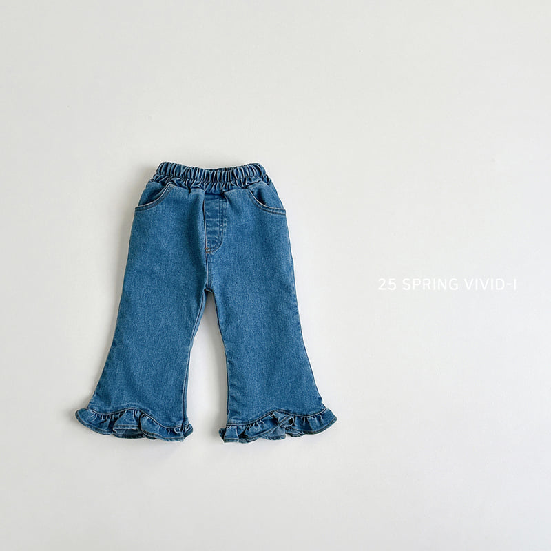 Vivid I - Korean Children Fashion - #littlefashionista - Frill Bootcut Jeans - 3