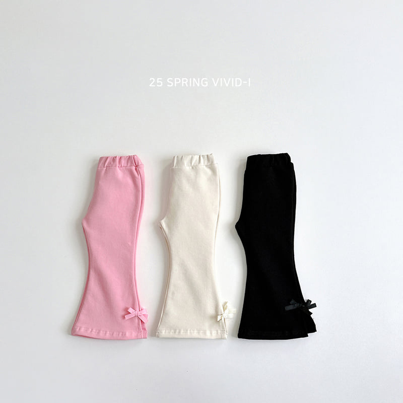 Vivid I - Korean Children Fashion - #littlefashionista - Ribbon Point Bootcut Pants