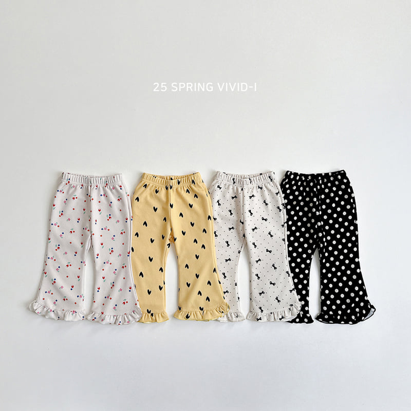 Vivid I - Korean Children Fashion - #littlefashionista - Pattern Frill Bootcut Pants - 3