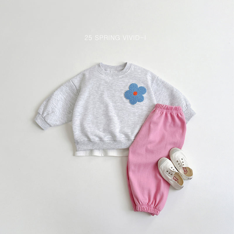 Vivid I - Korean Children Fashion - #littlefashionista - Flower Embroidery Top Bottom Set - 11