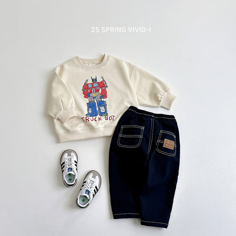 Vivid I - Korean Children Fashion - #littlefashionista - Robot Sketch Sweatshirts - 10