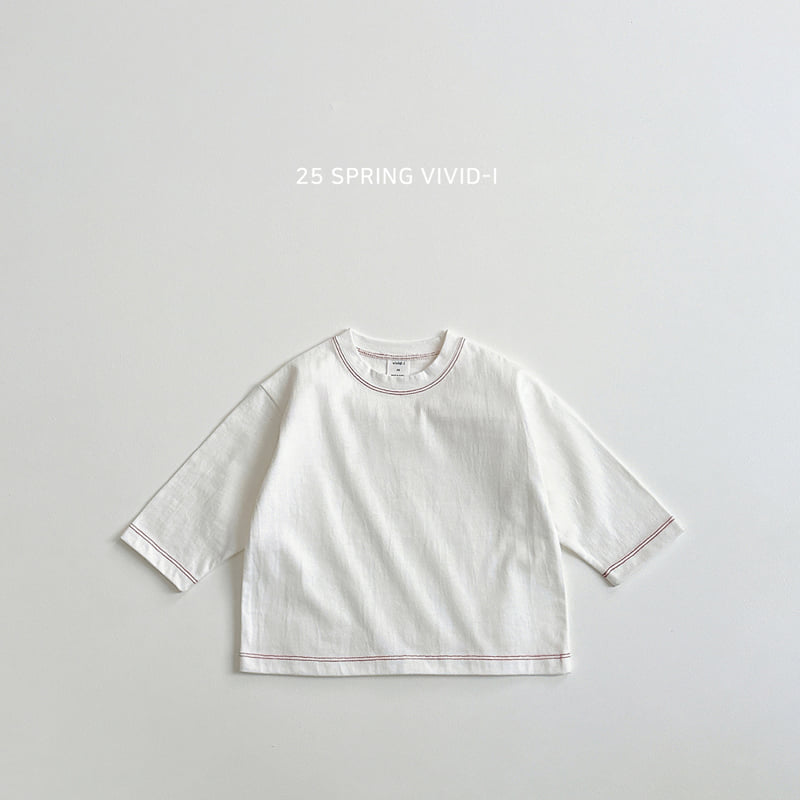 Vivid I - Korean Children Fashion - #Kfashion4kids - Stitch Line Single Tee - 4