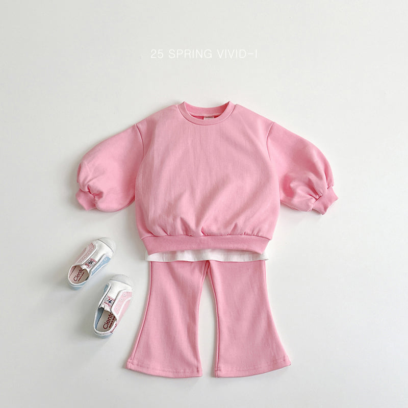 Vivid I - Korean Children Fashion - #littlefashionista - Color Bootcut Top Bottom Set - 6