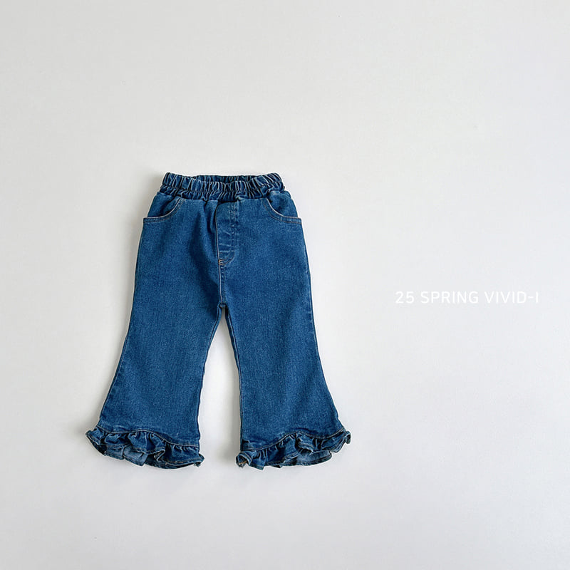 Vivid I - Korean Children Fashion - #littlefashionista - Frill Bootcut Jeans - 4