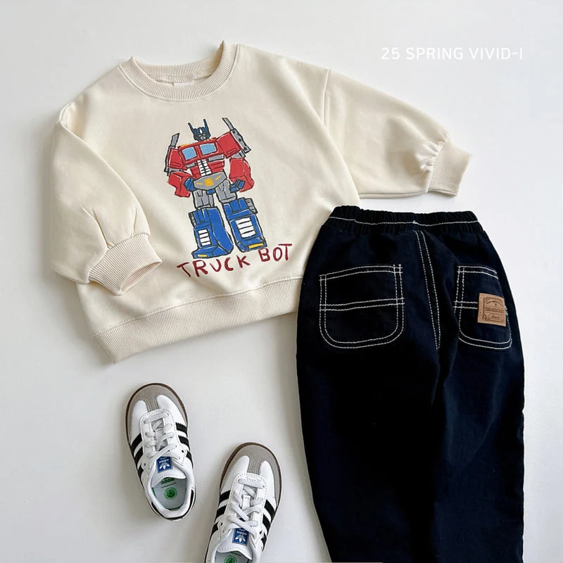 Vivid I - Korean Children Fashion - #magicofchildhood - Robot Sketch Sweatshirts - 11