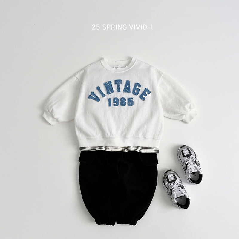 Vivid I - Korean Children Fashion - #magicofchildhood - Vintage Blue Embroidery Sweatshirts - 11