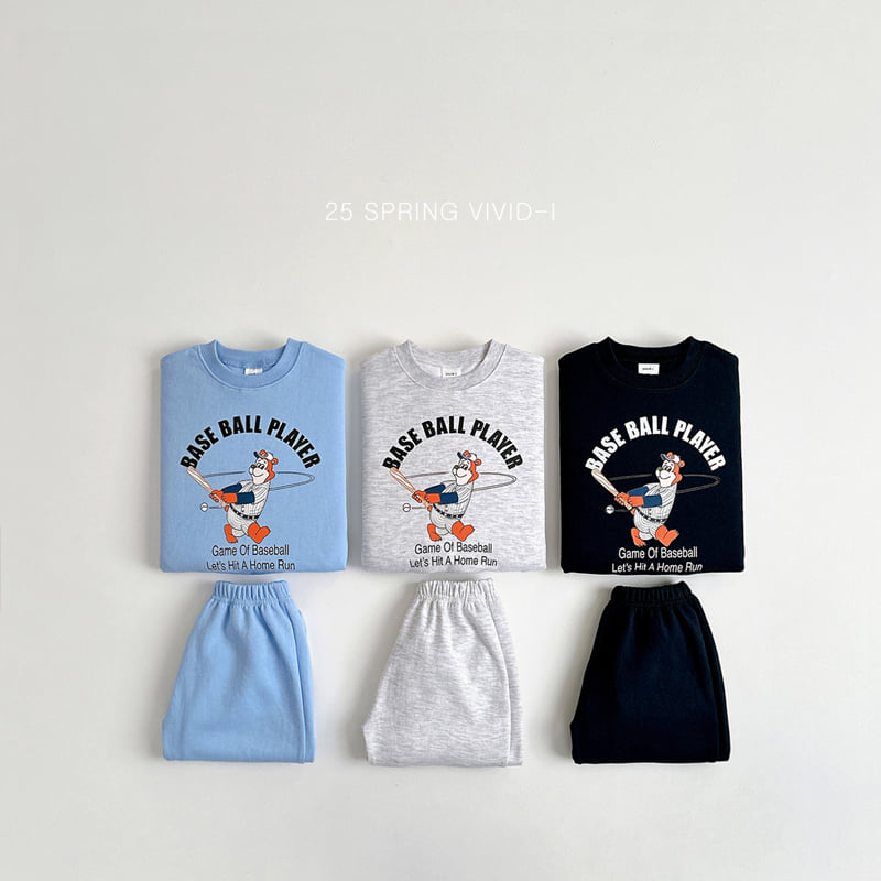 Vivid I - Korean Children Fashion - #magicofchildhood - Baseball Bear Top Bottom Set