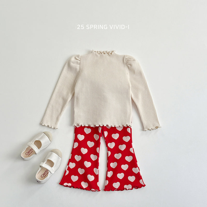 Vivid I - Korean Children Fashion - #magicofchildhood - Ribbed Wave Tee - 10