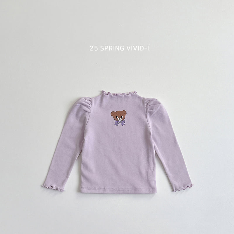 Vivid I - Korean Children Fashion - #magicofchildhood - Ribbon Bear Shoulder Tee - 4